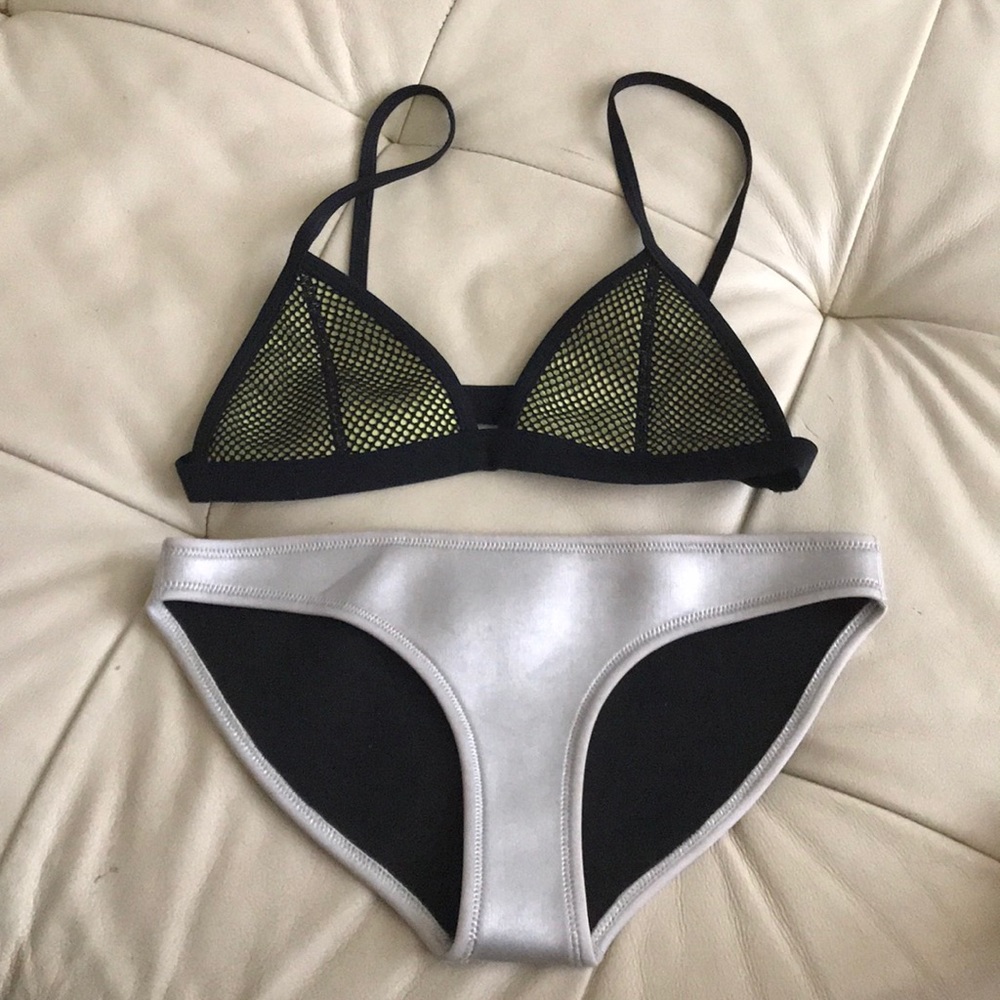 Triangl Coco Moonbeams Silver/Green Mesh Bikini